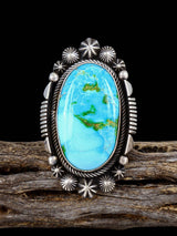 Navajo Sonoran Gold Turquoise Ring, Size 8 1/4