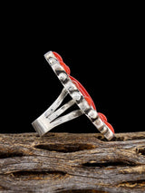 Navajo Coral Cluster Ring, Size 7 1/2