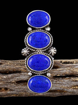 Bague Navajo Lapis et Golden Hill Turquoise, Taille 8