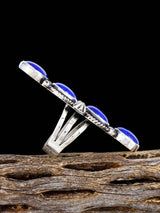 Bague Navajo Lapis et Golden Hill Turquoise, Taille 8