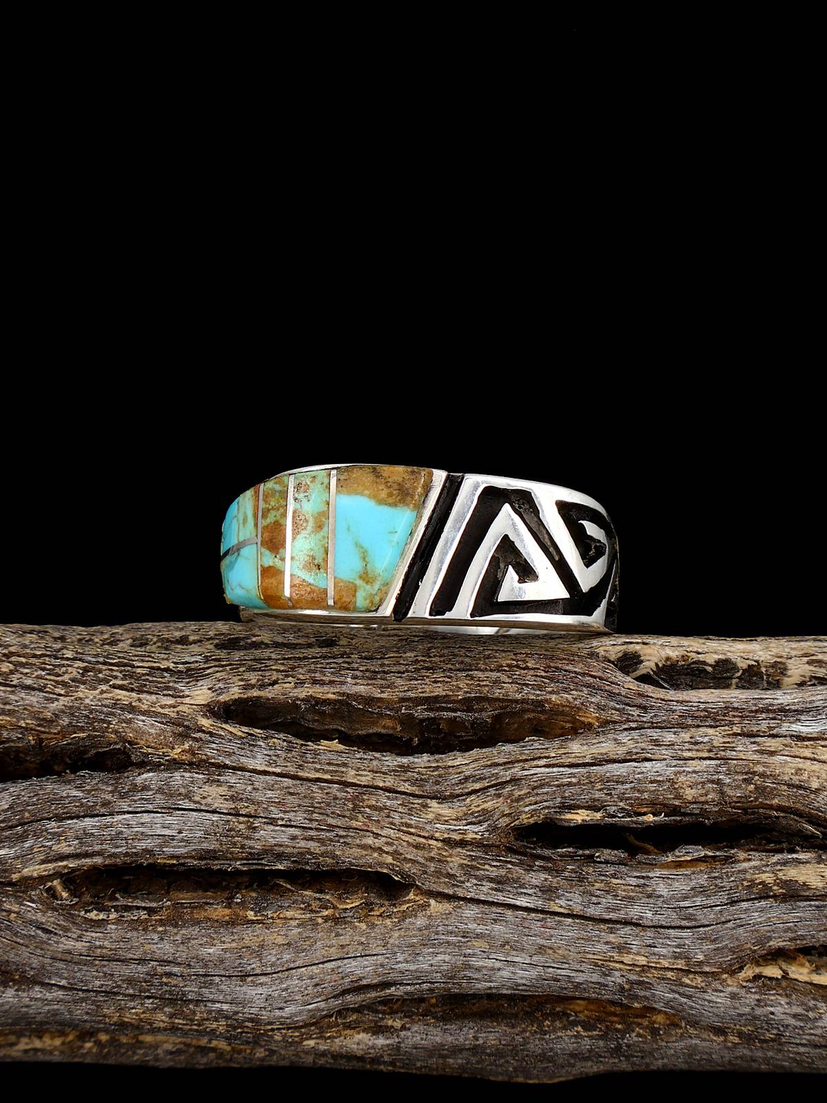 Navajo Turquoise Inlay Ring, Size 11