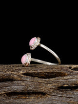 Anillo de plata de ley con caracola rosa nativa americana, ajustable
