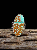 Navajo Spiny Oyster et Turquoise Inlay Ring, Taille 6 1/2