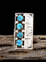 Navajo Turquoise Sterling Silver Ring, Size 9 1/2