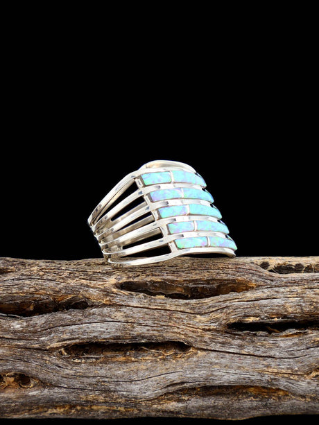 Opalite Zuni Inlay Ring, Size 7 1/2