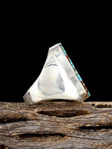 Navajo Sterling Silver #8 Turquoise Ring, Size 9