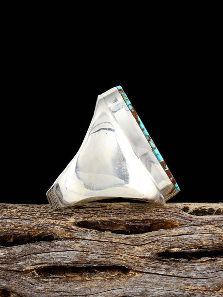 Navajo Sterling Silver #8 Turquoise Ring, Size 9