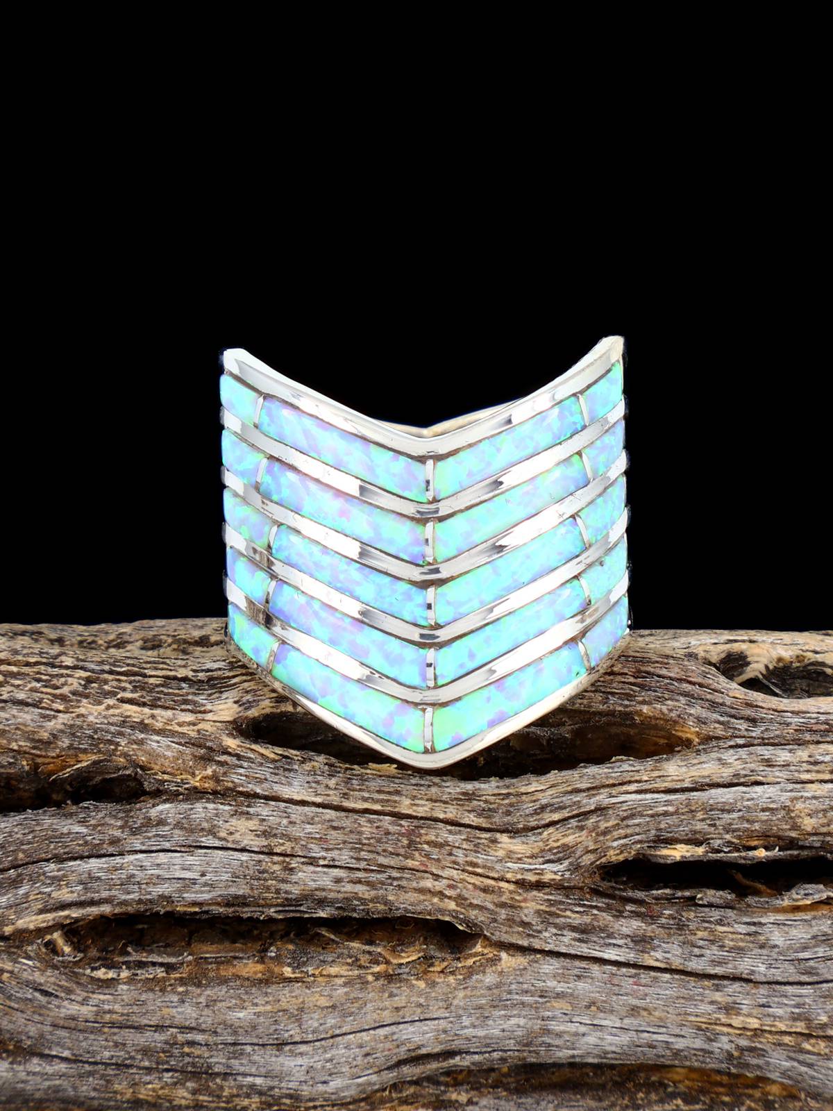 Bague incrustée turquoise Zuni, taille 8