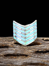 Bague incrustée turquoise Zuni, taille 8