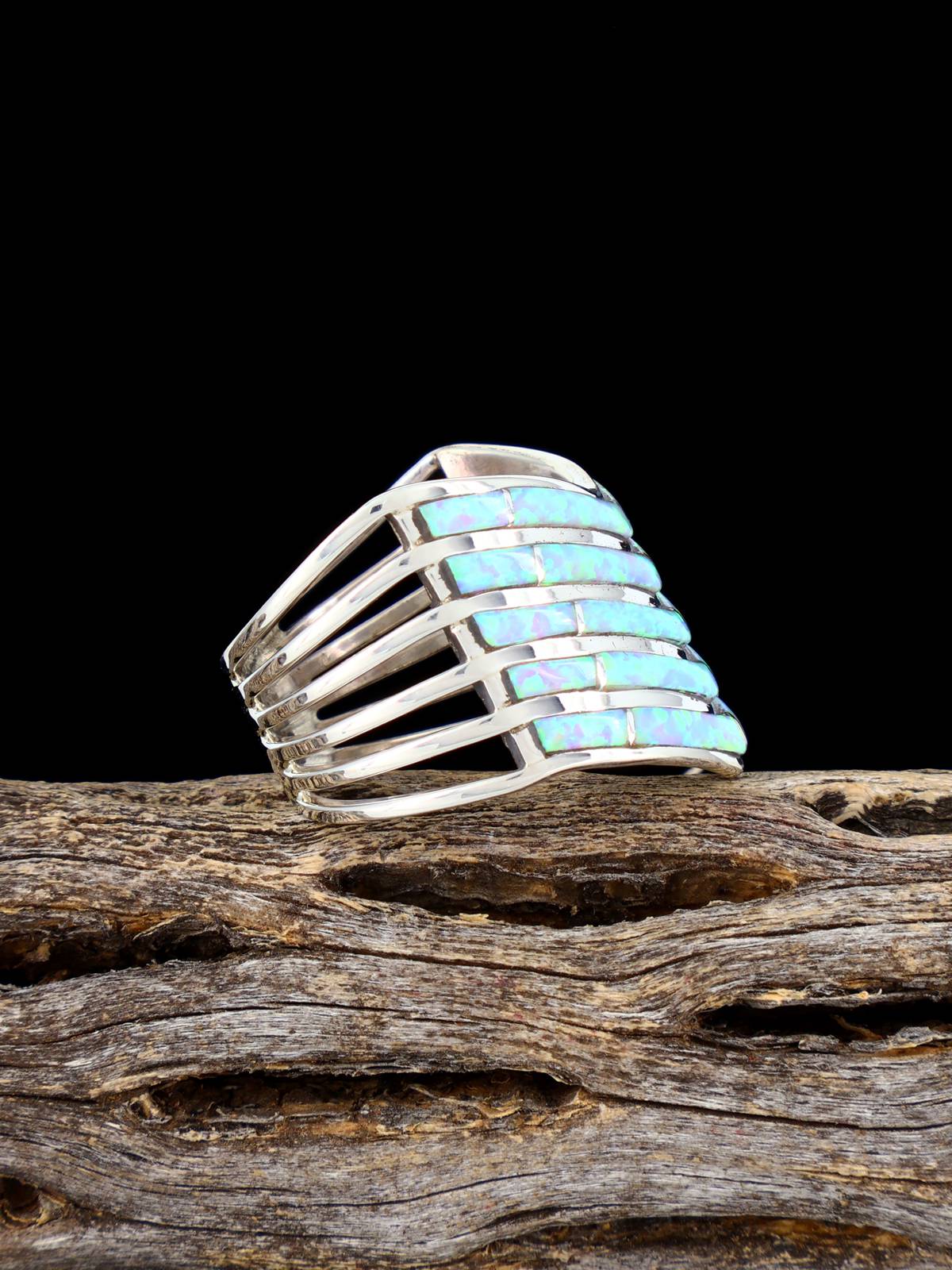 Bague incrustée turquoise Zuni, taille 8