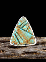 Bague Navajo en argent sterling naturel Golden Hill Turquoise, taille 7