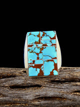 Navajo Sterling Silver #8 Turquoise Ring, Size 13 1/4