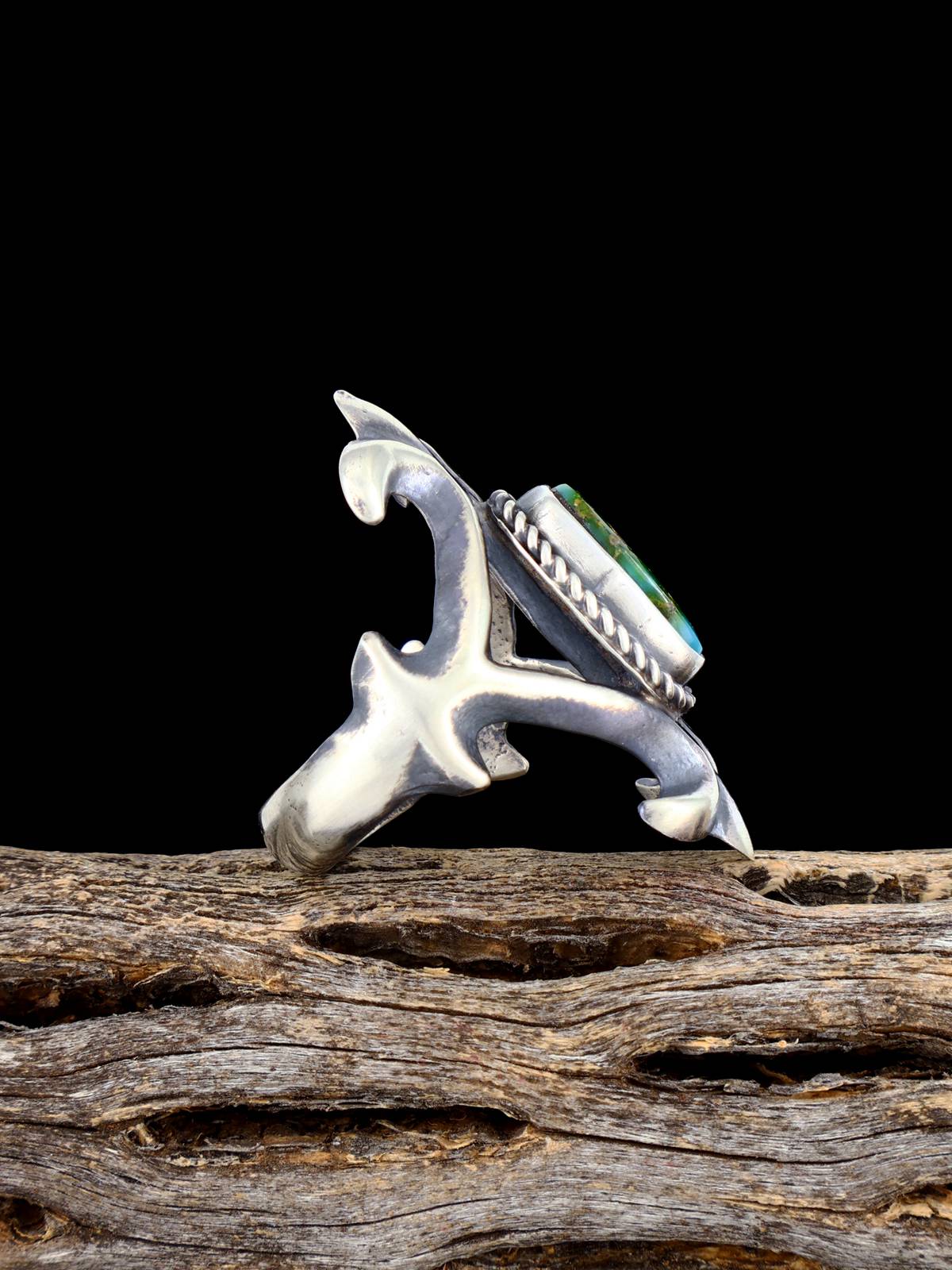 Navajo Sonoran Gold Turquoise Ring, Size 6 1/2