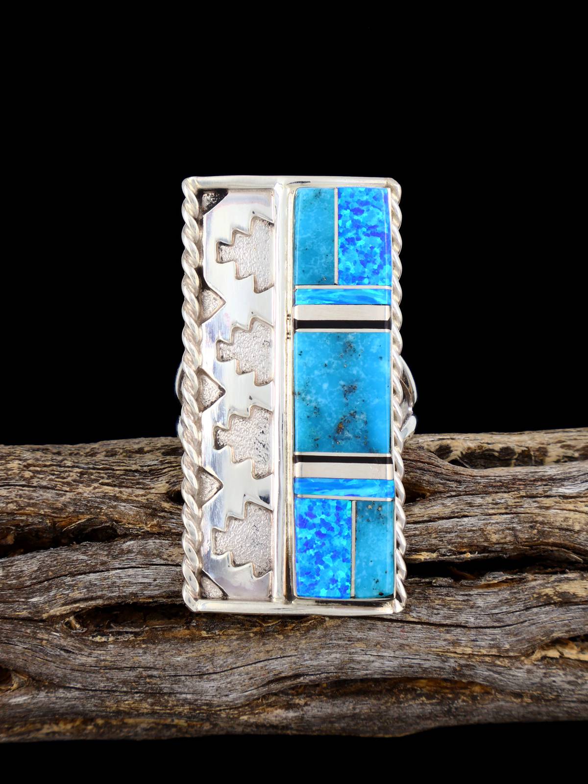 Anillo de coral mediterráneo navajo, tamaño 8 1/2