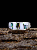 Navajo White Buffalo Inlay Ring Size 12 1/2