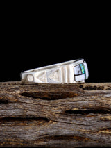 Navajo White Buffalo Inlay Ring Size 12 1/2