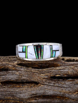 Navajo White Buffalo Inlay Ring Size 11 1/2