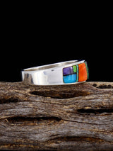 Anillo Navajo de lapislázuli azul brillante, talla 8 1/2
