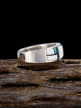 Navajo White Buffalo Inlay Ring, Size 12