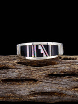Navajo Onyx and Opalite Inlay Ring Size 11