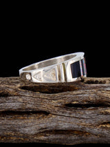 Navajo Onyx and Opalite Inlay Ring Size 11