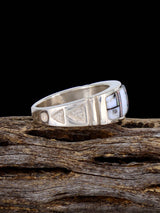 Bague incrustation de buffle blanc Navajo taille 12
