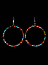 Navajo Multistone Beaded Dangle Earrings