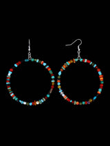 Boucles d’oreilles pendantes en perles turquoise Navajo