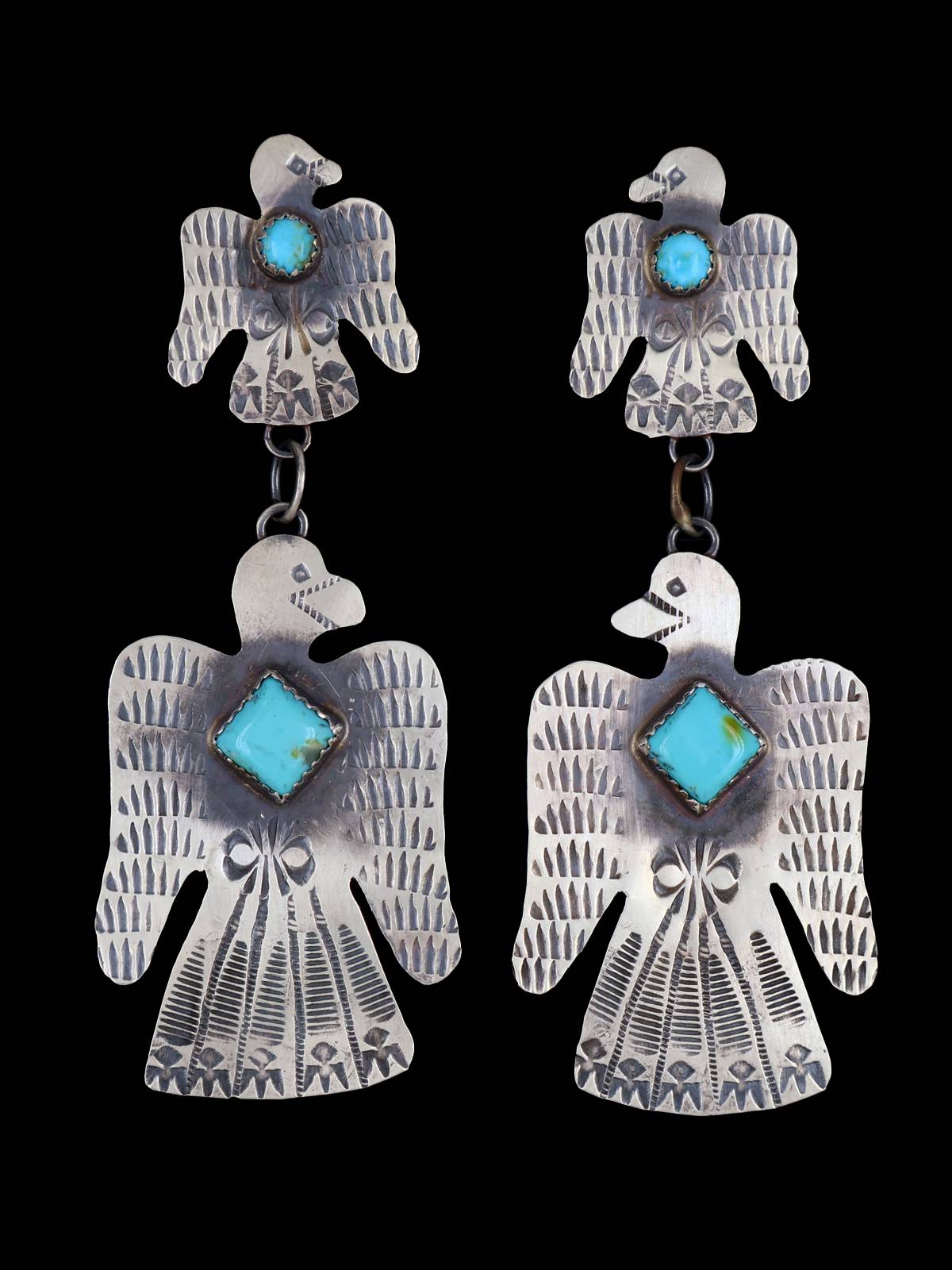 Native American Jewelry Turquoise Thunderbird Post Earrings