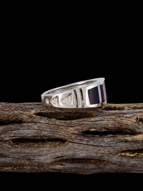 Anillo con incrustaciones de turquesa y oro de Sonora, talla 12