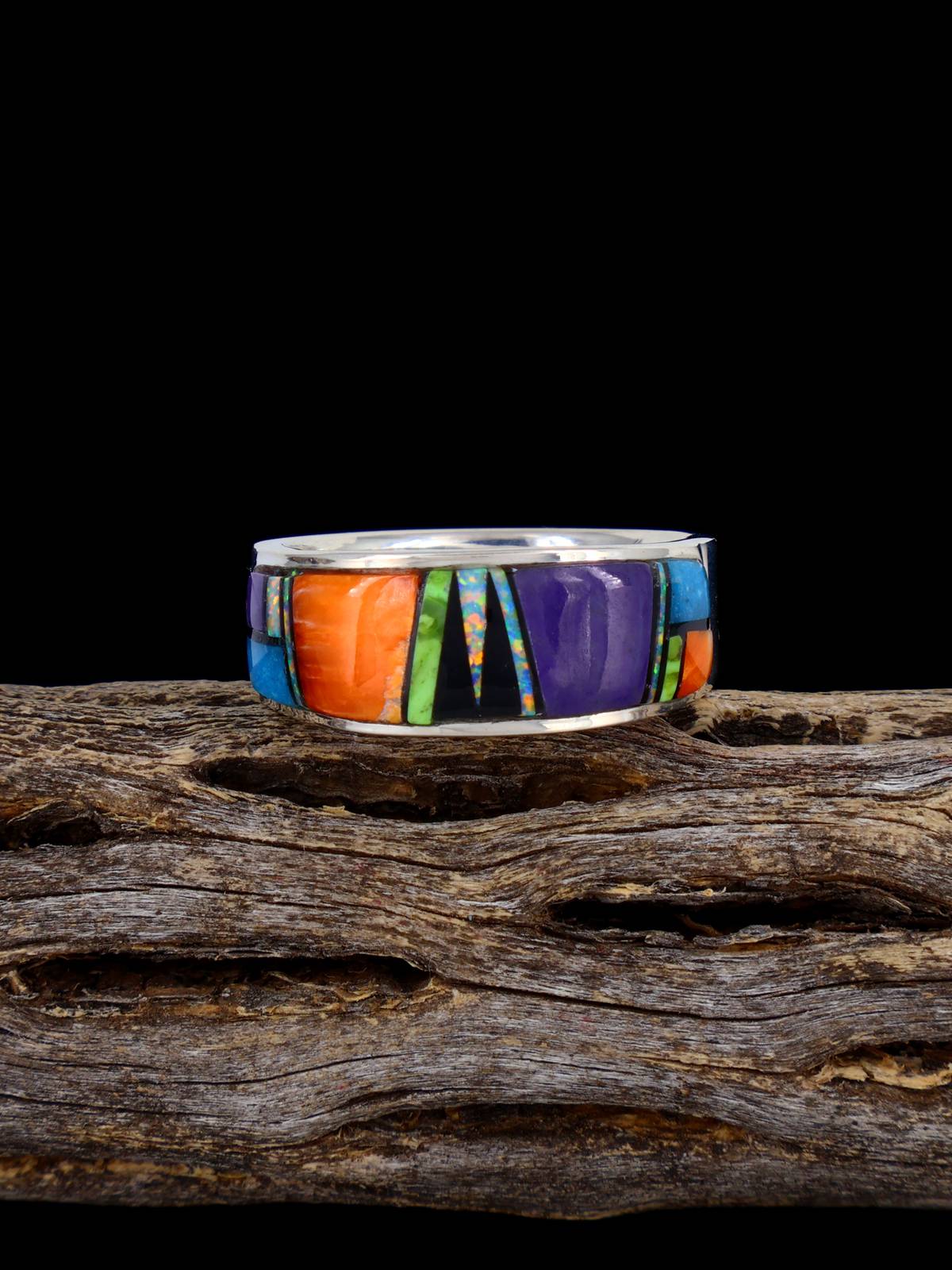 Bague Navajo Lapis Bleu Vif, Taille 8 1/2