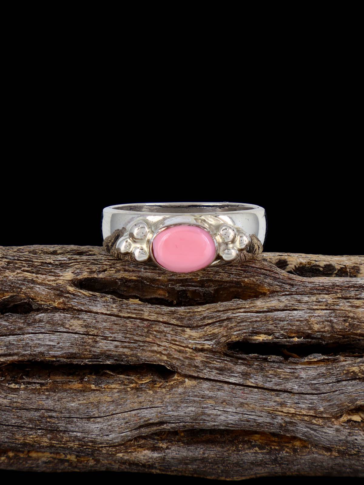Navajo Pink Conch Ring Size 6