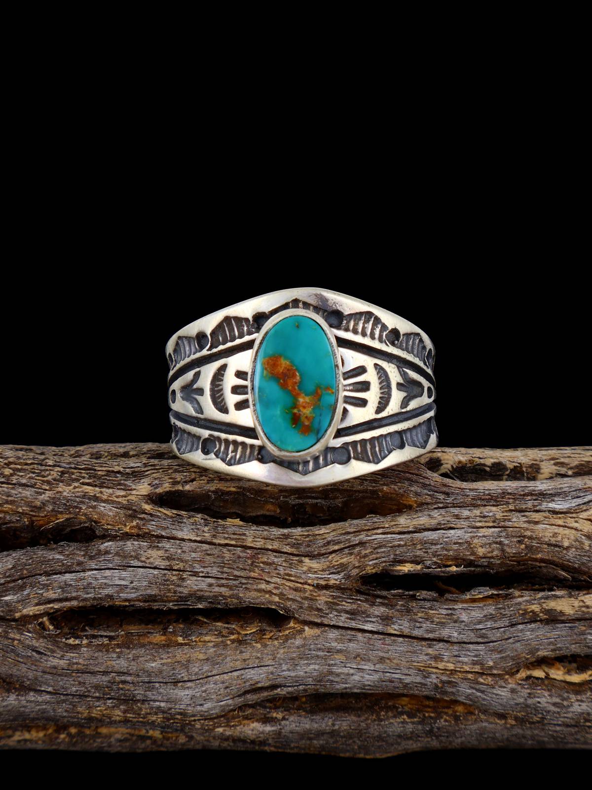 Bague en argent sterling Turquoise Royston naturelle taille 8