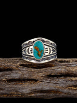 Bague en argent sterling Turquoise Royston naturelle taille 8