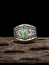 Natural Royston Turquoise Sterling Silver Ring Size 10