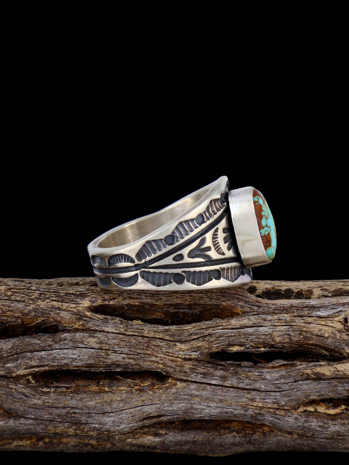 Natural Royston Turquoise Sterling Silver Ring Size 10
