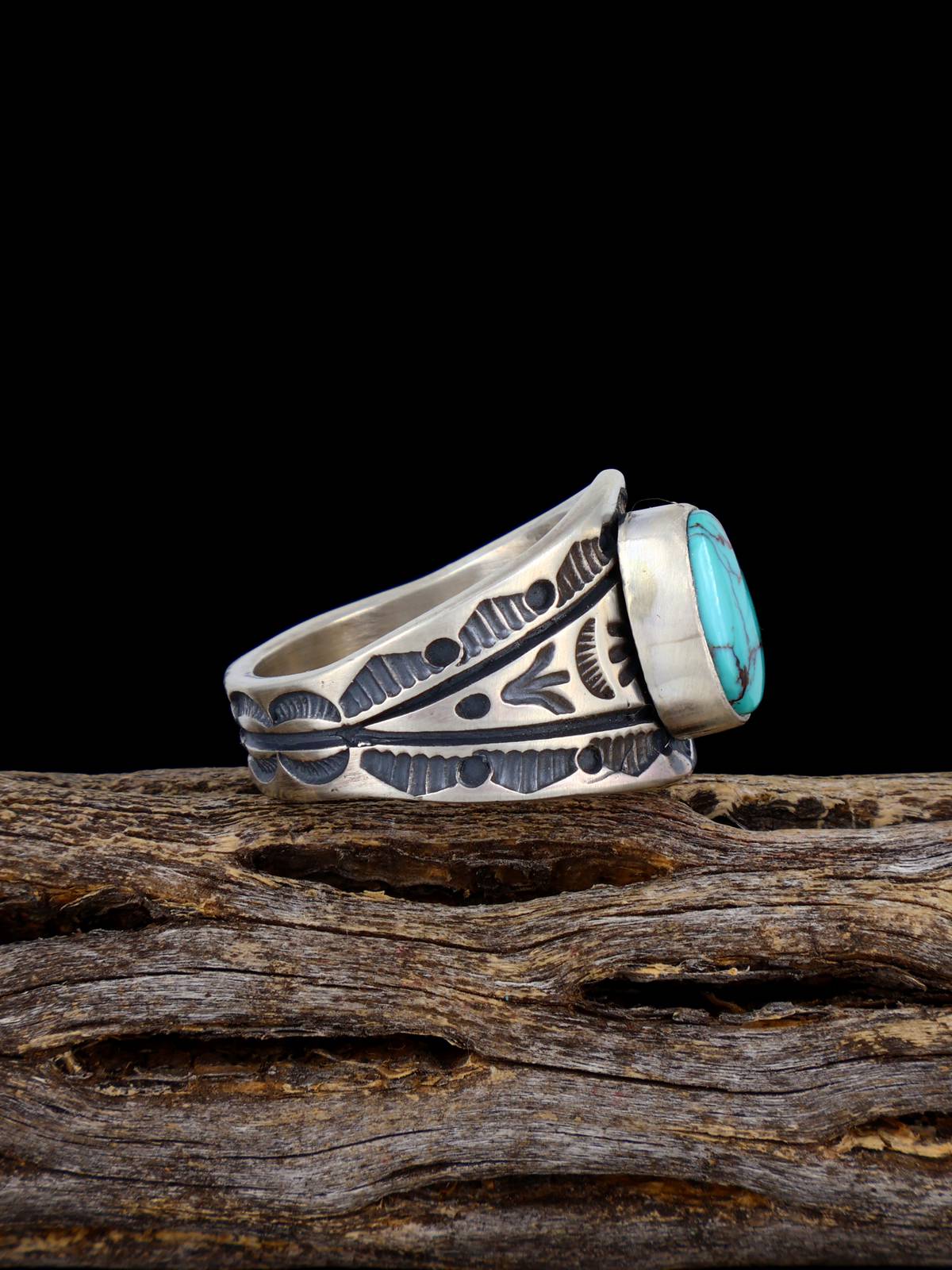 Bague en argent sterling Turquoise Royston naturelle taille 8