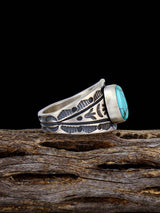 Bague en argent sterling Turquoise Royston naturelle taille 8