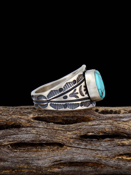 Natural Royston Turquoise Sterling Silver Ring Size 10