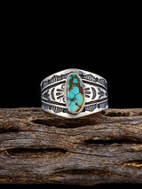 Anillo de plata de ley turquesa natural Royston tamaño 8