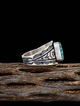 Anillo de plata de ley turquesa natural Royston tamaño 8