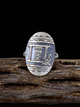 Navajo Sterling Silver Storyteller Ring Size 9