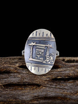 Navajo Sterling Silver Storyteller Ring Size 7 1/2