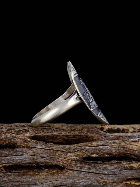 Bague de conteur Navajo en argent sterling