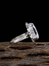 Navajo Sterling Silver White Buffalo Ring, Size 8 1/2