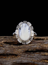 Anillo de plata de ley con búfalo blanco, tamaño 8 1/2
