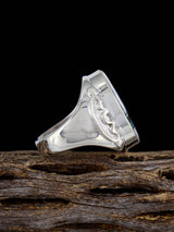 Anillo Navajo de lapislázuli azul brillante, talla 8 1/2