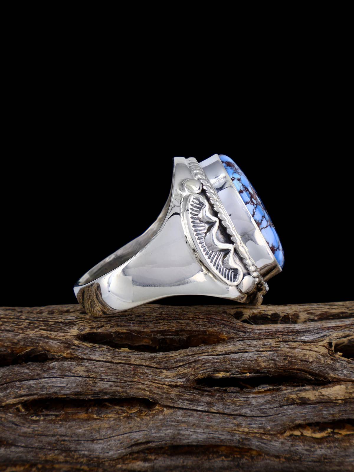 Bague Navajo Lapis Bleu Vif, Taille 8 1/2