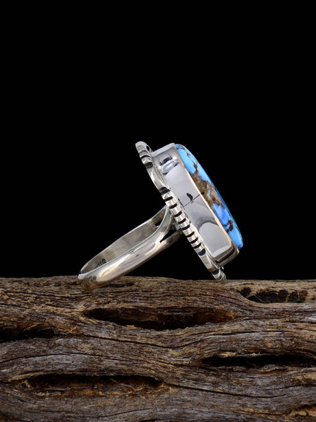 Bague turquoise Golden Hill en argent sterling, taille 7 1/2