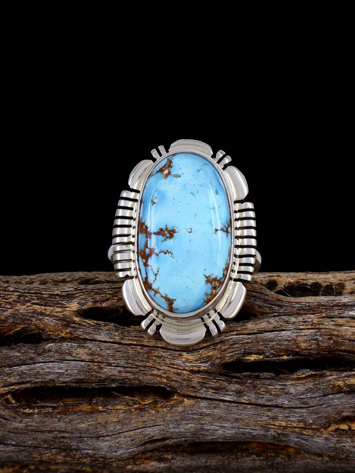 Sterling Silver Golden Hill Turquoise Ring, Size 7